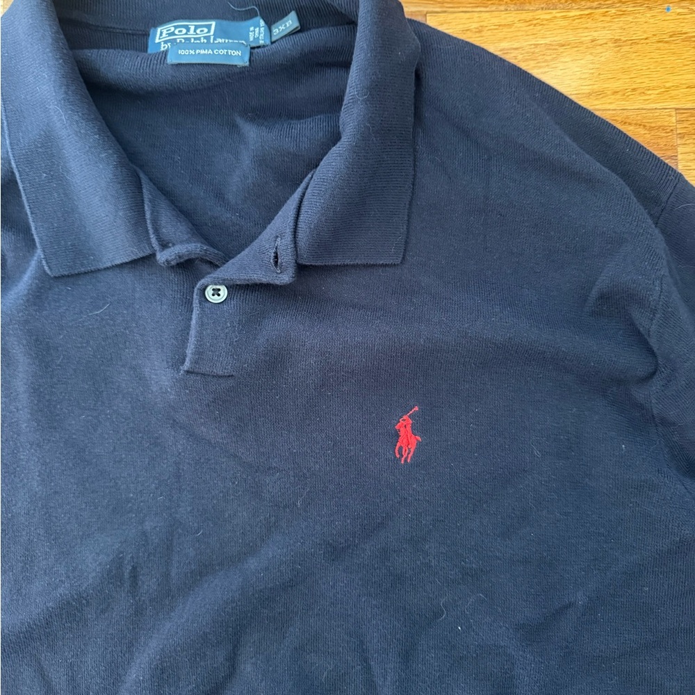 Polo by Ralph Lauren Men's Dark Blue Polo Pima Cotton Sweater 3XB - Picture 3 of 5